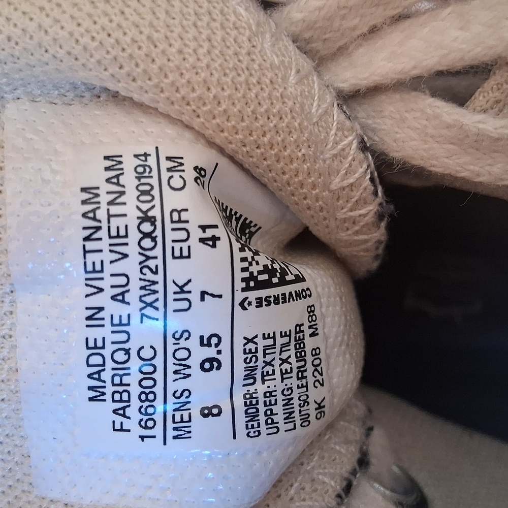 Converse, AllStar, Chuck Taylor High Top Shoes Sz 9.5 W Or 8 M, Like New, Worn - Picture 8 of 8